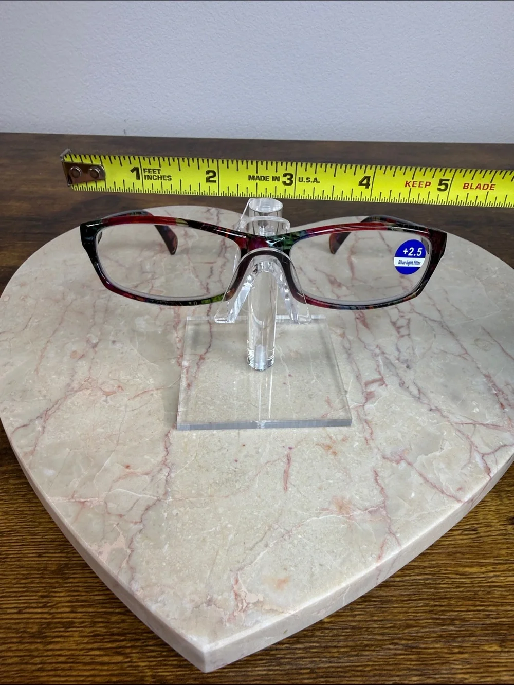 Blue Light Reading Glasses - Multicolor abstract design. #90s Frame (+2.5)